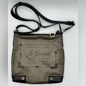 BRAND NEW- Never been used BVLGARI 2set canvas coated leather crossbody/shoulder